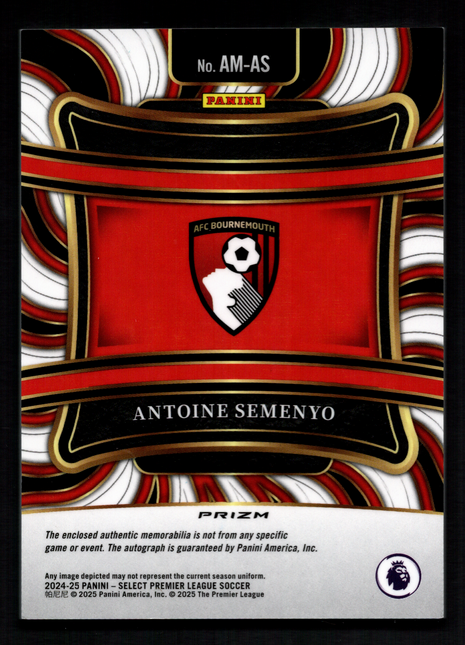 Antoine Semenyo 2024-25 Panini Select #AM-AS Patch Autograph Auto Bournemouth