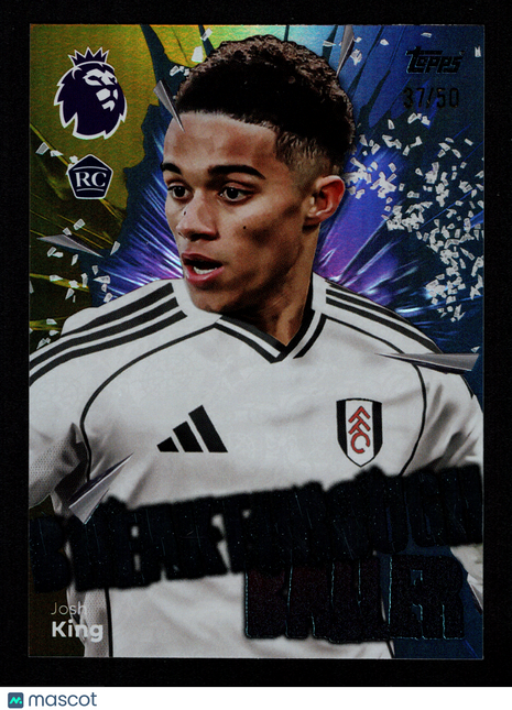 Josh King 2025 Topps Premier League #162 Breakthrough Baller Gold /40 Rookie RC