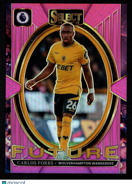 Carlos Forbs 2024-25 Panini Select P/L #6 Future Pink Prizm /25 Wolverhampton