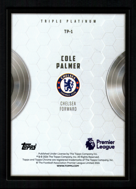 Cole Palmer 2026 Topps Chrome P/L #TP-1 Triple Platinum Case Hit SSP Chelsea
