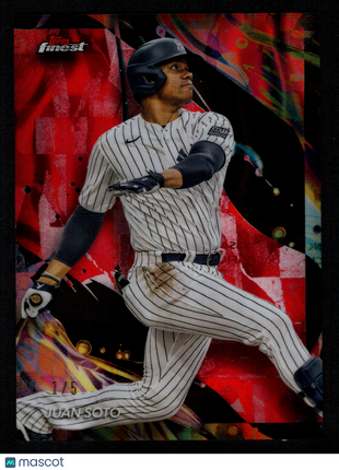 Juan Soto 2024 Topps Finest #119 Red Lava Refractor /5 SSP New York Yankees