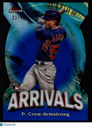 Pete Crow-Armstrong 2024 Topps Finest #A-5 Arrivals Blue Refractor /99 RC Cubs