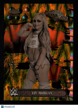 Liv Morgan 2025 Topps Chrome WWE WrestleMania Cactus Jack /50 Gold Refractor