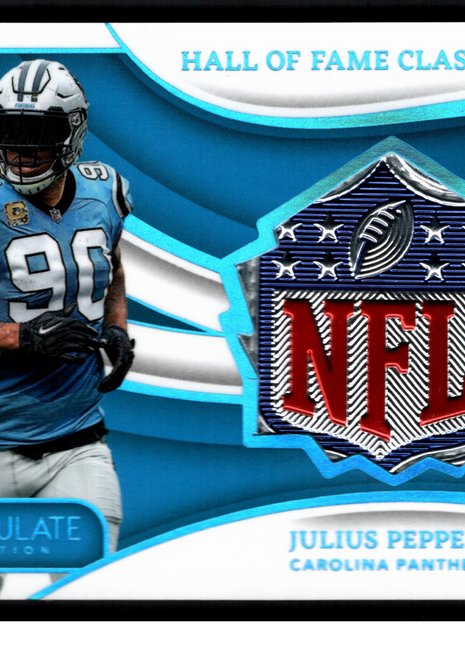 Julius Peppers 2024 Panini Immaculate #HOF-JPS NFL Shield 1/1 HOF Patch Panthers