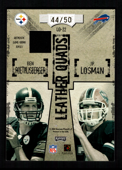 Eli Manning/Rivers/Roethlisberger 2004 Playoff Hogg Heaven /50 Leather Quads