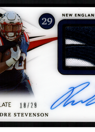 Rhamondre Stevenson 2021 Panini Immaculate #INA-RS Numbers /29 Rookie Patch Auto