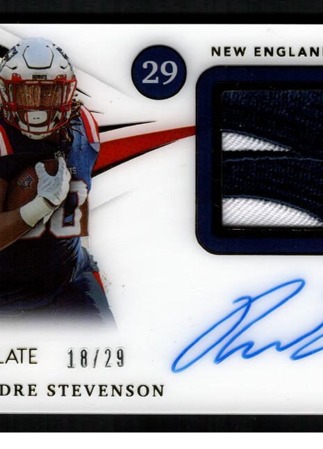 Rhamondre Stevenson 2021 Panini Immaculate #INA-RS Numbers /29 Rookie Patch Auto