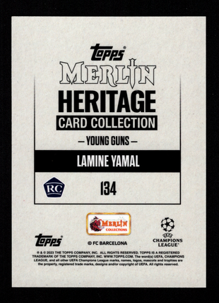 Lamine Yamal 2023 Topps Merlin #134 Heritage Young Guns FC Barcelona