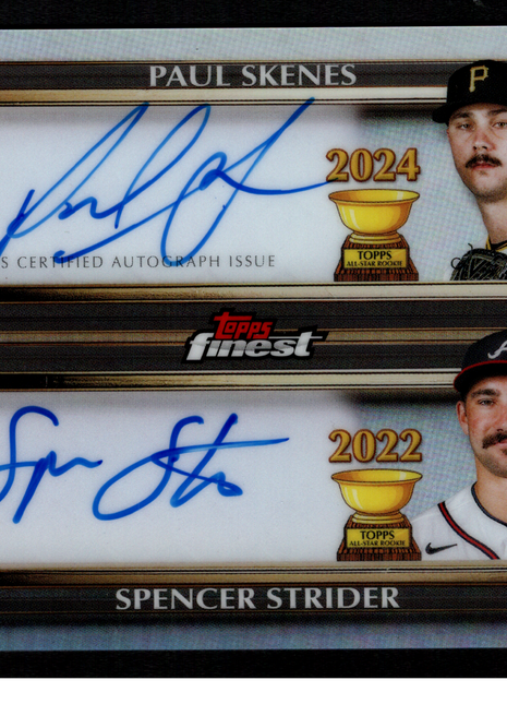 Paul Skenes/Spencer Strider 2025 Topps Finest #RCDA-SS Rookie Cup /25 Dual Auto