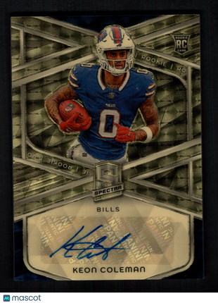 Keon Coleman 2024 Panini Spectra #RA-KCN Gold Vinyl 1/1 Rookie RC Auto Bills