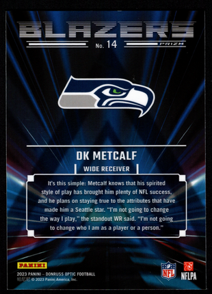 DK Metcalf 2023 Panini Donruss Optic #14 Blazers Case Hit SSP Seahawks