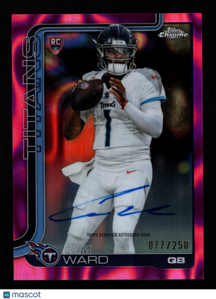 Cam Ward 2025 Topps Chrome #RA-CWA Pink Lava Refractor /250 Rookie RC Auto