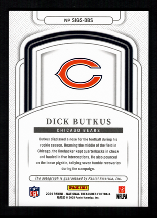 Dick Butkus 2024 Panini National Treasures #SIGS-DBS Signatures /99 Auto Bears