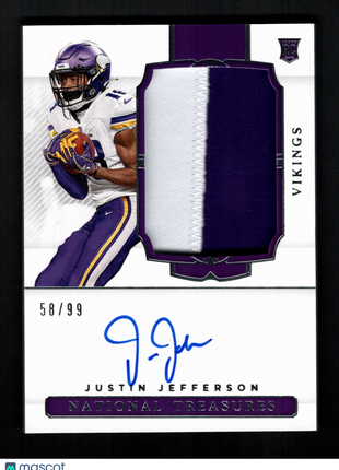 Justin Jefferson 2020 Panini National Treasures #170 RPA Rookie Patch /99 Auto