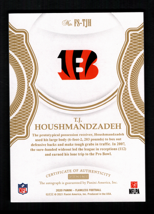 T.J. Houshmandzadeh 2020 Panini Flawless #FS-TJH Platinum 1/1 Bengals