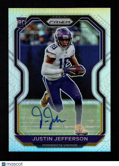 Justin Jefferson 2020 Panini Prizm #398 Silver Autograph RC Auto Vikings