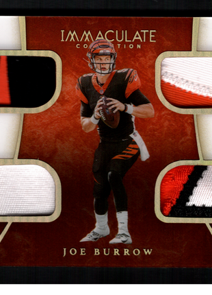 Joe Burrow 2020 Panini Immaculate #QJ1 Quad Jersey /10 RC Bengals