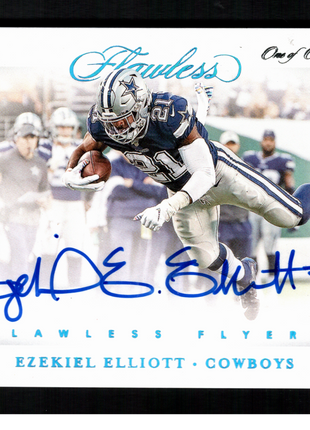 Ezekiel Elliott 2020 Panini Flawless #FF-EZE Flawless Flyers 1/1 Auto Cowboys