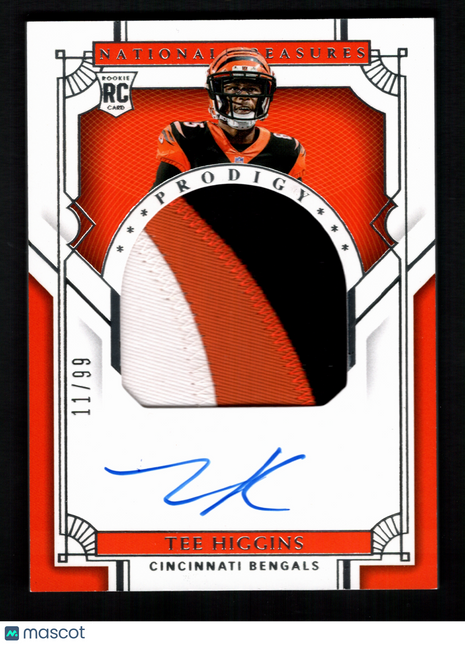 Tee Higgins 2020 Panini National Treasures #PPA-TH Prodigy /99 Patch RC Auto