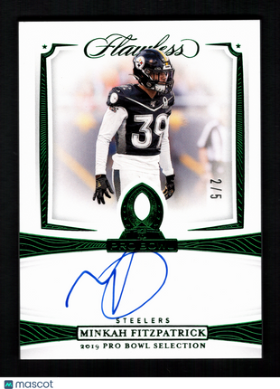 Minkah Fitzpatrick 2020 Panini Flawless #PBI-MFI Emerald /5 Pro Bowl Ink Auto