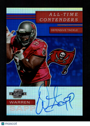Warren Sapp 2019 Panini Contenders Optic Blue /75 All-Time Contenders Auto