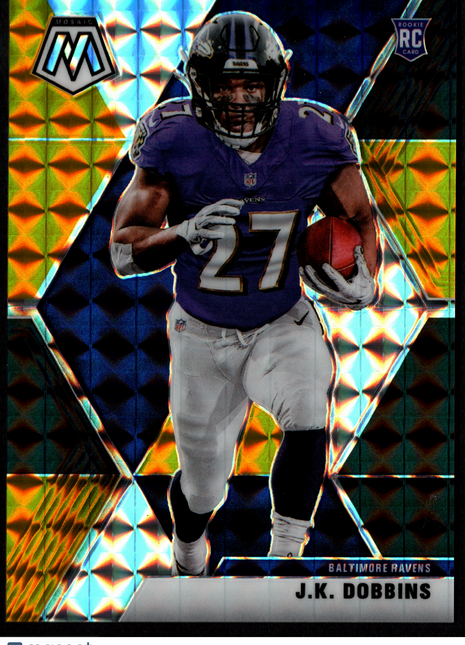 J.K. Dobbins 2020 Panini Mosaic #223 Black Gold Prizm /8 Rookie RC SSP Ravens