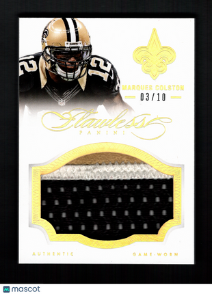 Marques Colston 2014 Panini Flawless #44 Game-Worn Jumbo Patch /10 Gold Saints