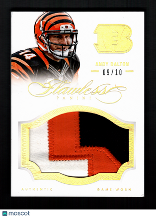 Andy Dalton 2014 Panini Flawless #6 Game-Worn Jumbo Patch Gold /10 Bengals