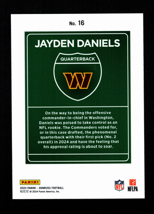Jayden Daniels 2024 Panini Donruss #16 Downtown RC Case Hit SSP Commanders