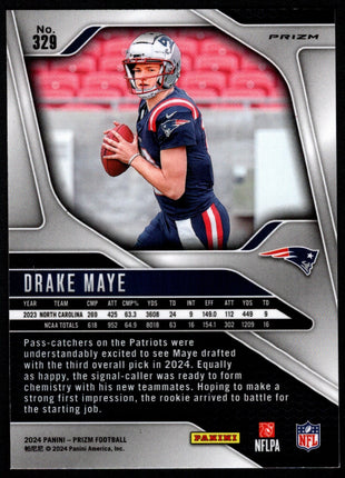 Drake Maye 2024 Panini Prizm #329 No Huddle Disco Rookie RC Patriots