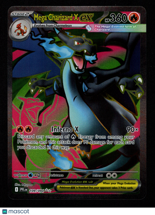 Mega Charizard 2025 Pokemon X ex 109/094 Ultra Rare Holo Phantasmal Flames