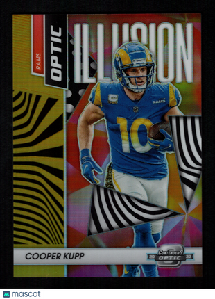 Cooper Kupp 2022 Panini Contenders Optic #OI-7 Optic Illusion Gold /10 Rams