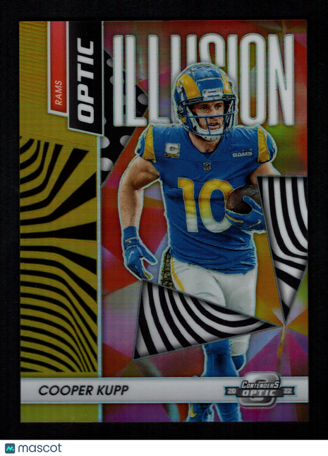Cooper Kupp 2022 Panini Contenders Optic #OI-7 Optic Illusion Gold /10 Rams