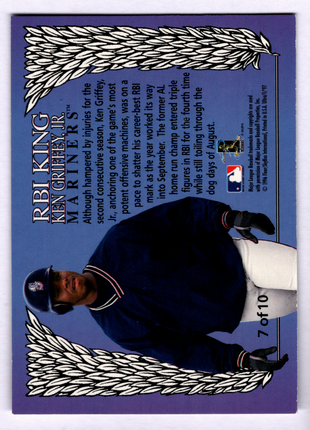 Ken Griffey Jr. 1996 Fleer Ultra #7 of 10 RBI King Silver Foil SSP Mariners