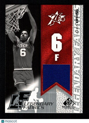 Julius Erving 2003 Upper Deck SP Game Used #JE-L Legendary Fabrics Patch 76ers