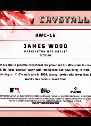 James Wood 2025 Bowman Chrome #BWC-15 Crystallized RC Case Hit SSP Nationals