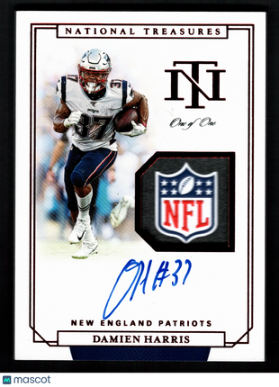 Damien Harris 2019 Panini National Treasures #RGS-DA NFL Shield 1/1 RC Auto