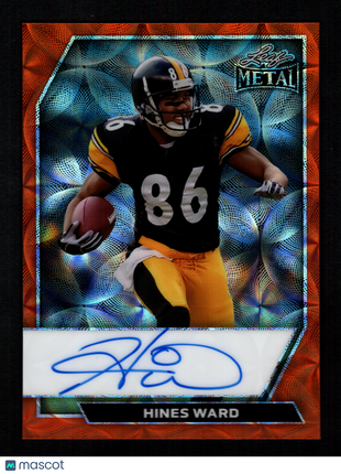Hines Ward 2026 Leaf Metal #OC-HW1 Orange Kaleidoscope /6 Auto Steelers