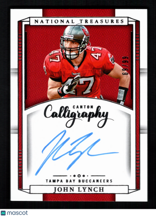 John Lynch 2023 Panini National Treasures #CC-JL Canton Calligraphy /99 Auto