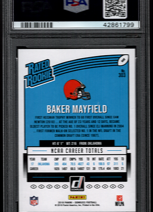 Baker Mayfield 2018 Panini Donruss #303 Rated Rookie RC PSA9 MINT