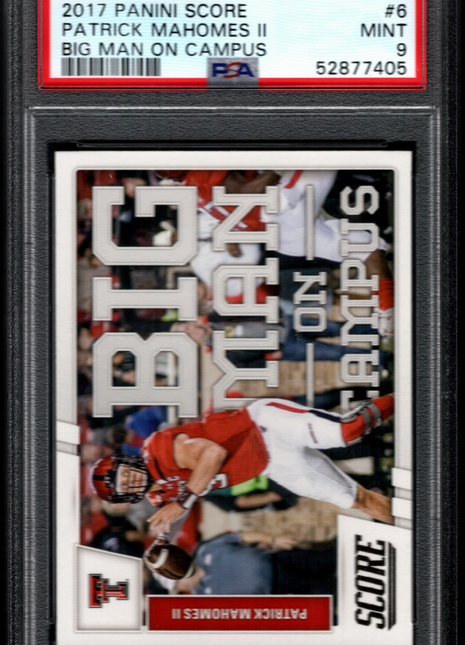 Patrick Mahomes II 2017 Panini Score #6 Big Man On Campus RC PSA9 MINT Chiefs