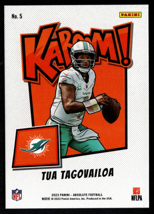 Tua Tagovailoa 2023 Panini Absolute #5 Kaboom! Horizontal Case Hit SSP Dolphins