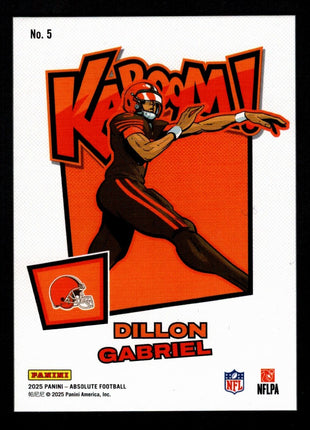 Dillon Gabriel 2025 Panini Absolute #5 Kaboom! Horiztonal RC Case Hit SSP Browns