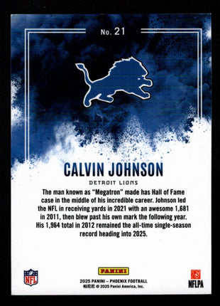 Calvin Johnson 2025 Panini Phoenix #21 Color Blast SSP Case Hit HOF Lions