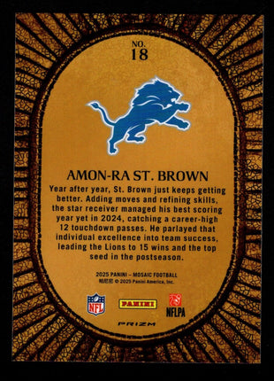 Amon-Ra St. Brown 2025 Panini Mosaic #18 Micro Mosaic SSP Case Hit Lions