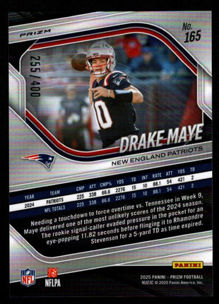 Drake Maye 2025 Panini Prizm #165 Pandora /400 New England Patriots
