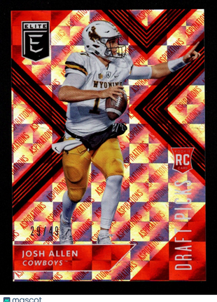Josh Allen 2018 Panini Elite DP #103 White Jersey Red /49 Aspirations RC Bills
