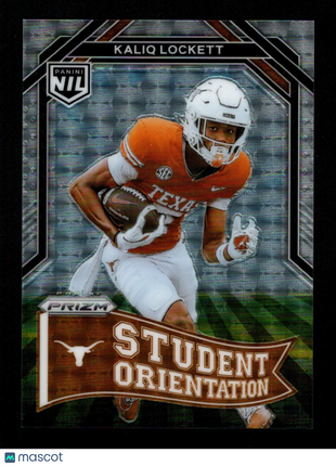 Kaliq Lockett 2025 Prizm NIL Student Orientation Silver Vinyl /25 Longhorns