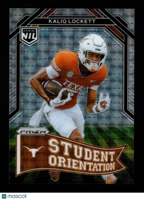 Kaliq Lockett 2025 Prizm NIL Student Orientation Silver Vinyl /25 Longhorns