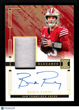 Brock Purdy 2024 Panini Impeccable #EVA-BPY Gold /15 Patch Autograph Auto 49ers